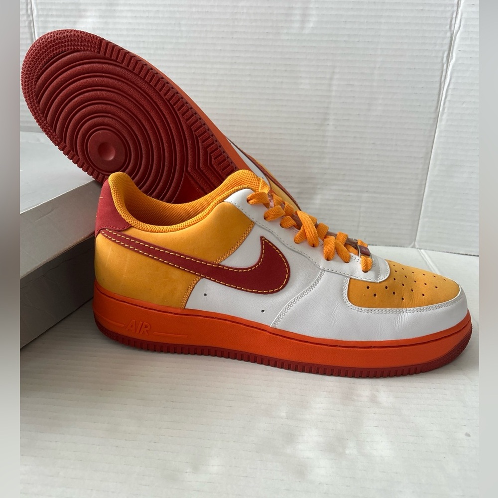 Nike Air Force 1 AF 1 Low ‘82 2007 White Red and Orange COA & Box Mens 12